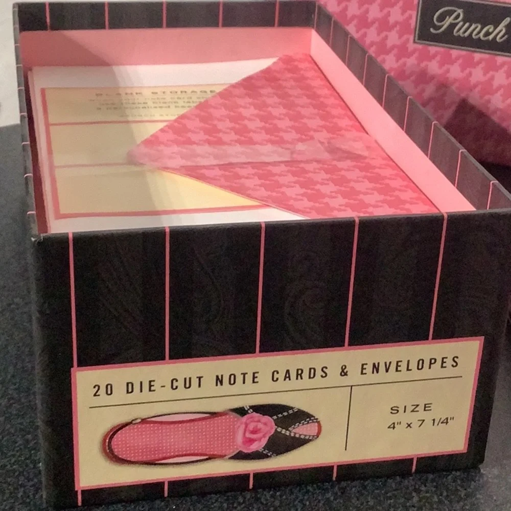Punch Couture - Stationary fun cards shoes & Envelopes in a decorative hard case